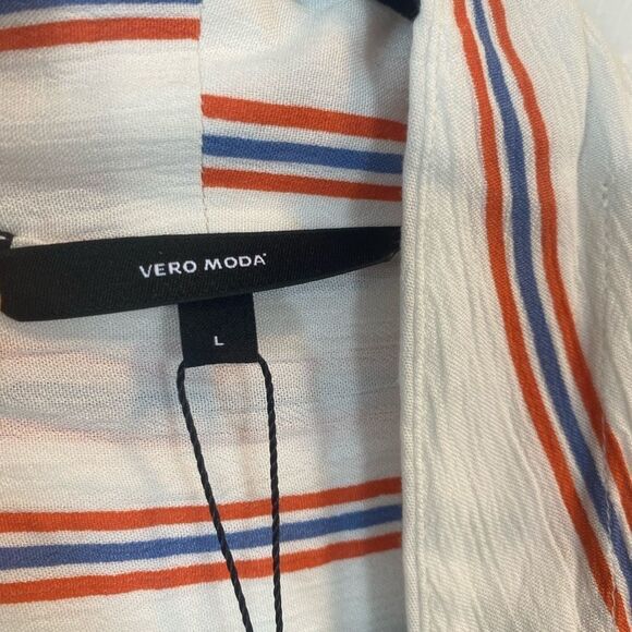 Vero Moda StripedHanna Shirt or Blouse Red White & Blue Size Large New With Tag  - Picture 8 of 11
